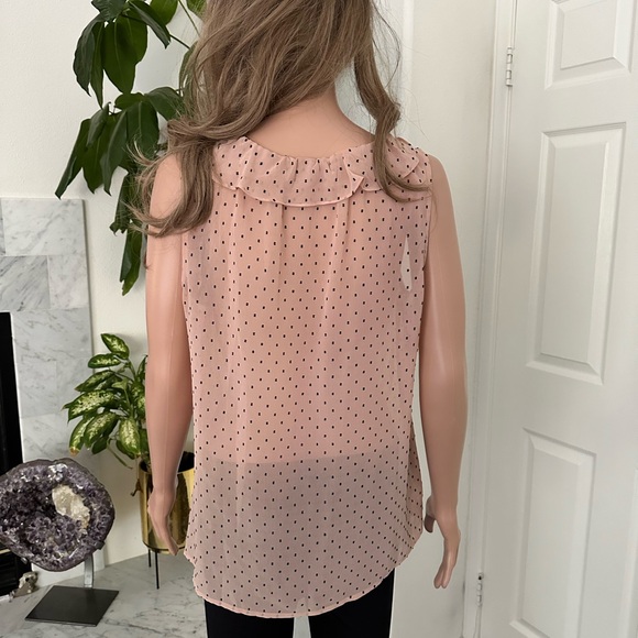 LOFT Pink Polka Dot Blouse - Picture 3 of 4
